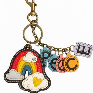 Rainbow “Peace” Purse Charm Keychain